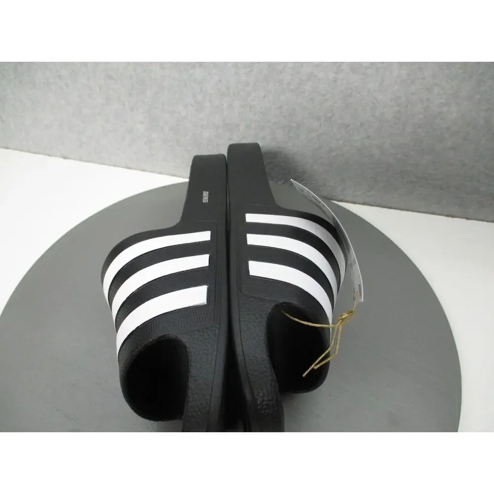 Adidas Adilette Aqua Slides Sandals Black White Mens Sz 11 Womens Sz 12